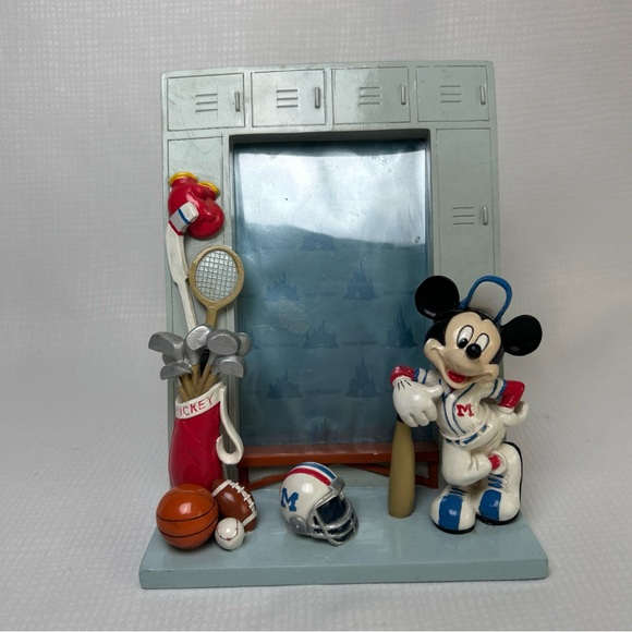 Disney Mickey Mouse Sports Theme Picture Frame 6-1/2”x5” Football Baseball Golf - Picture 1 of 6